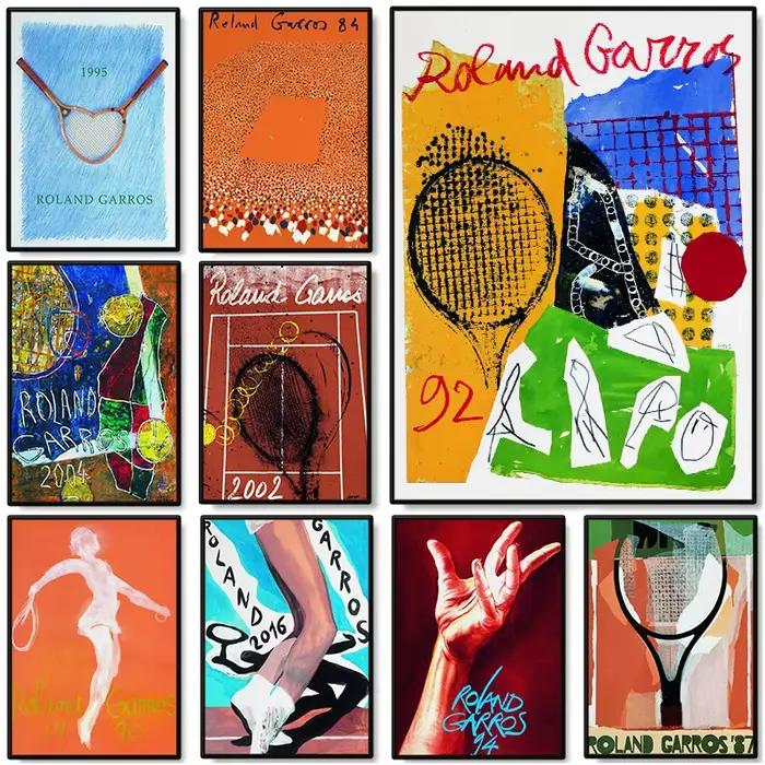 Affiche de jeu de tennis contemporaine