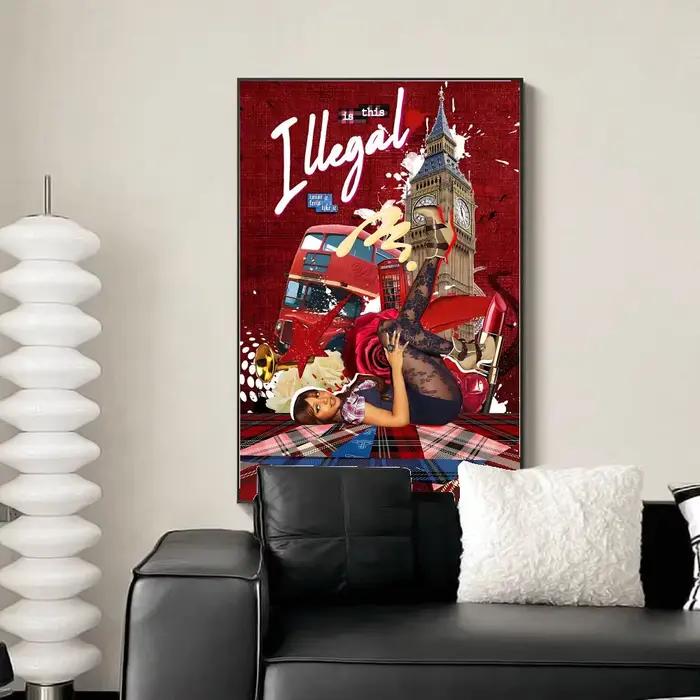 Affiche musicale Pink P-Pantheress Rapper, impression murale autocollante, imperméable, décor esthétique pour la maison, la chambre à coucher, le bar, le couloir