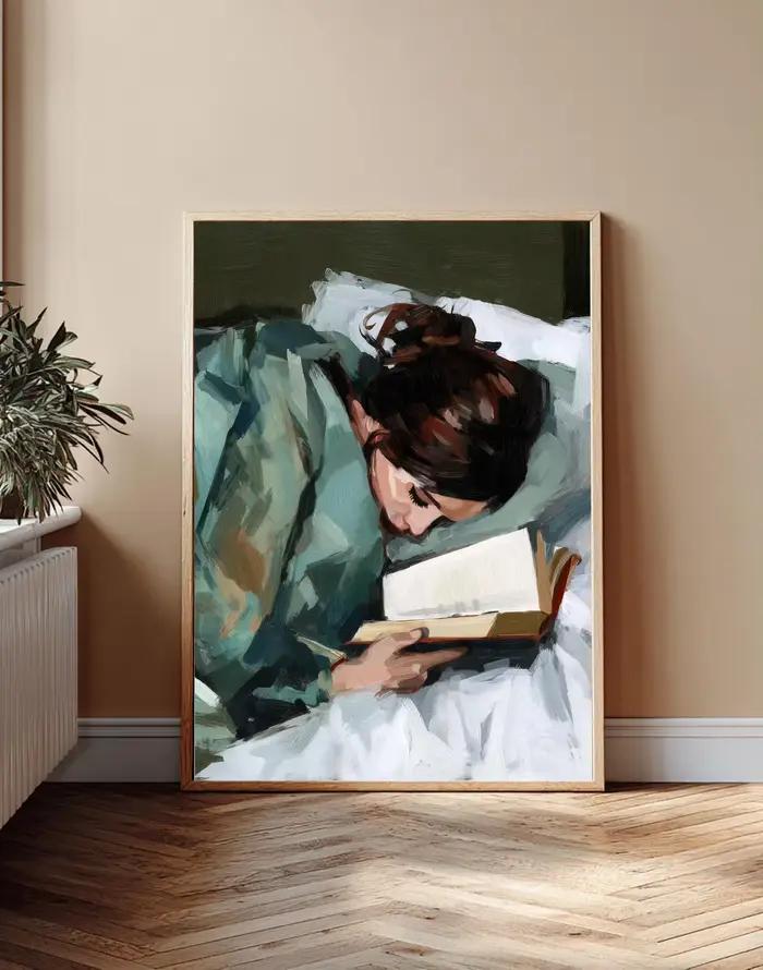 Art mural Fille lisant