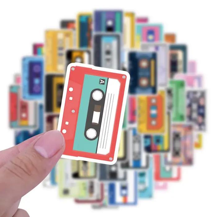 55 autocollants rétro de musique vintage