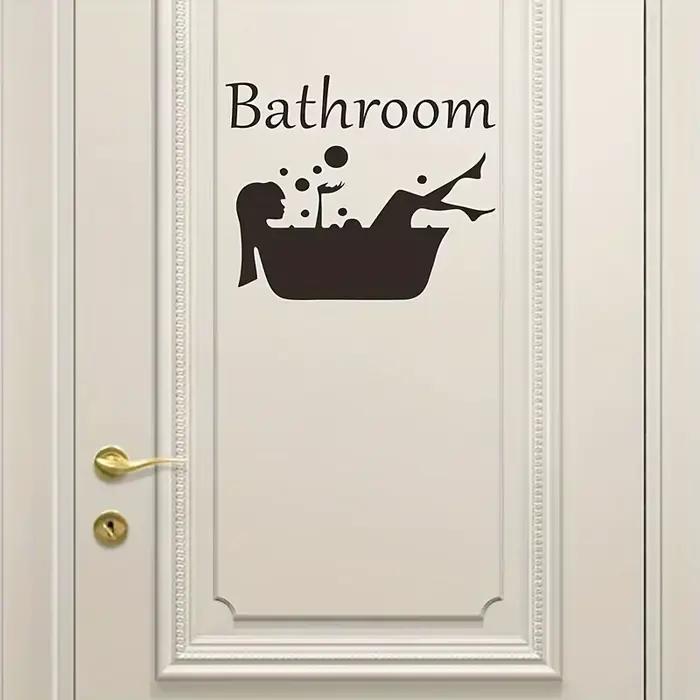 Autocollant mural auto-adhésif pour salle de bain – Design de baignoire et de bulles