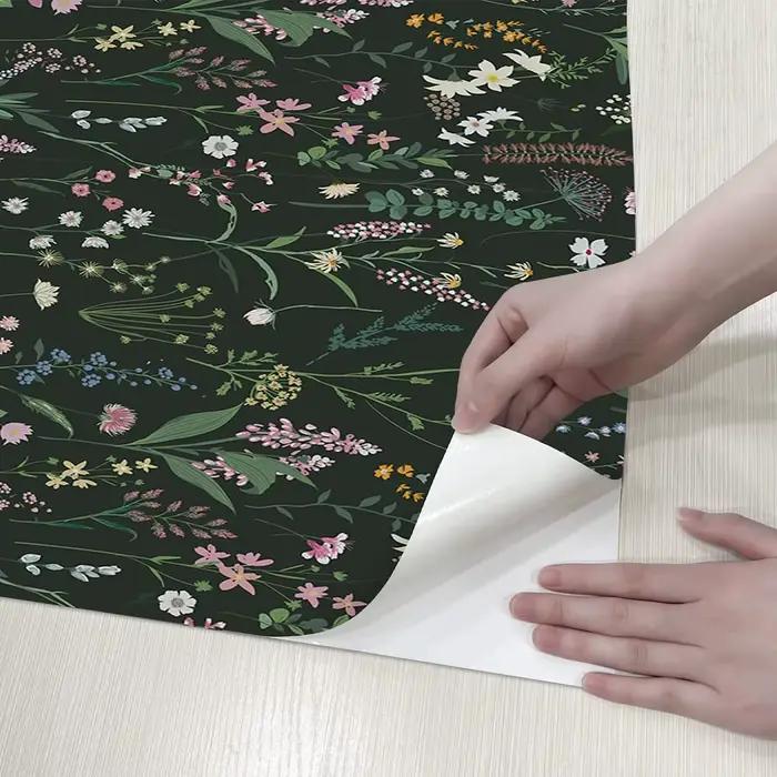 Floral Peler et Coller Le Papier Peint Papier Peint En Vinyle Aquarelle Fleur Peler et Coller Le Papier Peint pour Meubles de Cuisine