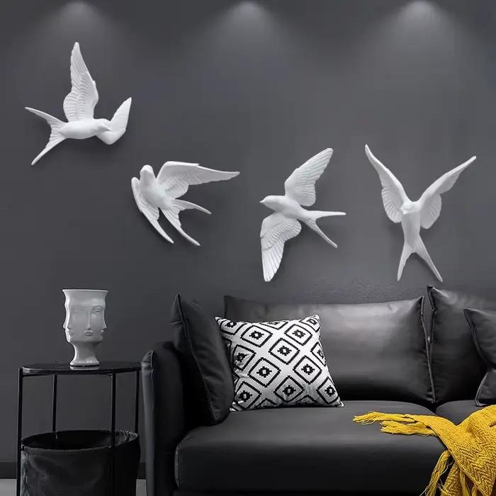 Autocollant mural 3D oiseaux en résine