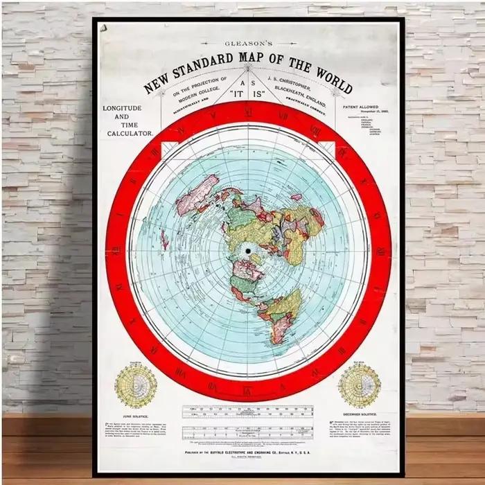 Affiche et imprimés de la terre plate
