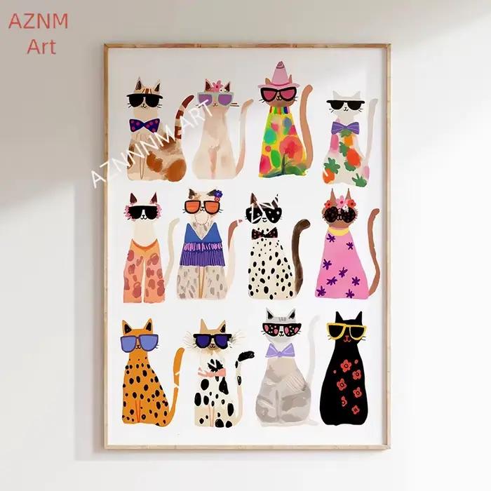 Peinture sur toile, affiches colorées et amusantes de chiens
