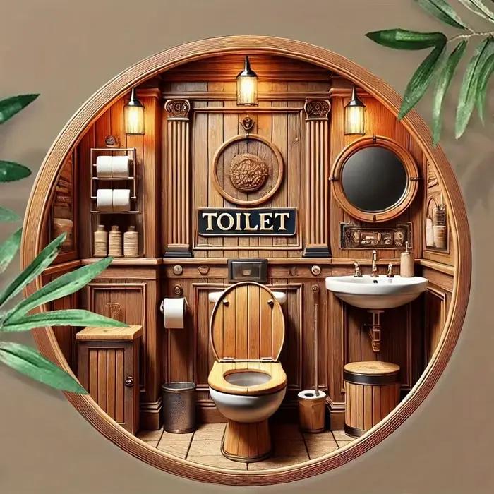 Panneau rond en bois 2D 8 pouces