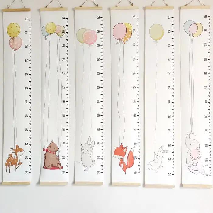 Tableau de croissance mural en bois pour bébé, décoratif, avec règle de mesure de la hauteur, autocollant mural amovible pour chambre d'enfant