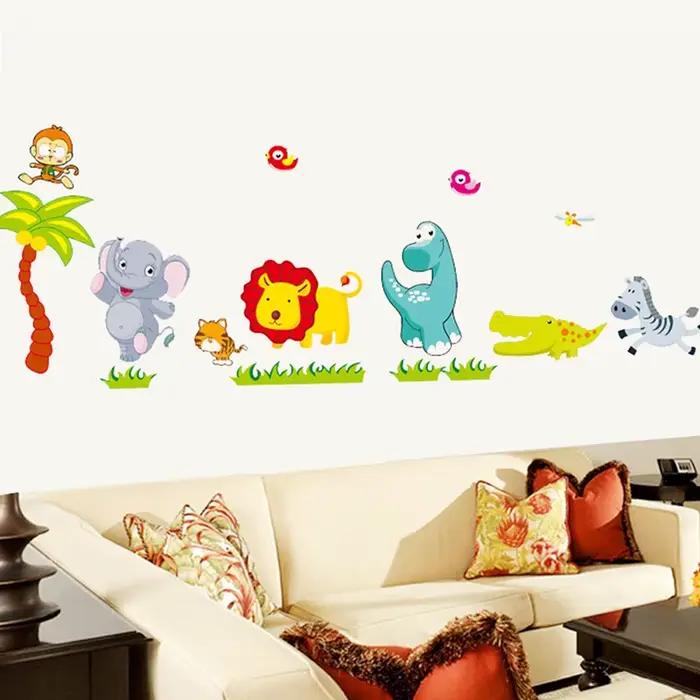 Autocollant Mural animaux mignons de dessin animé