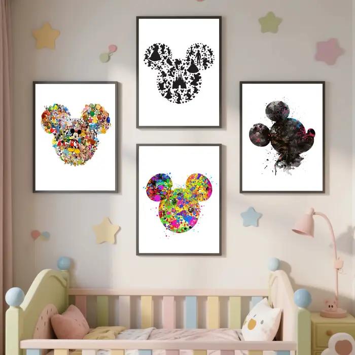 Affiches d'art de Mickey Mouse en aquarelle