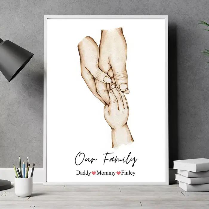 Affiche personnalisée à main de famille
