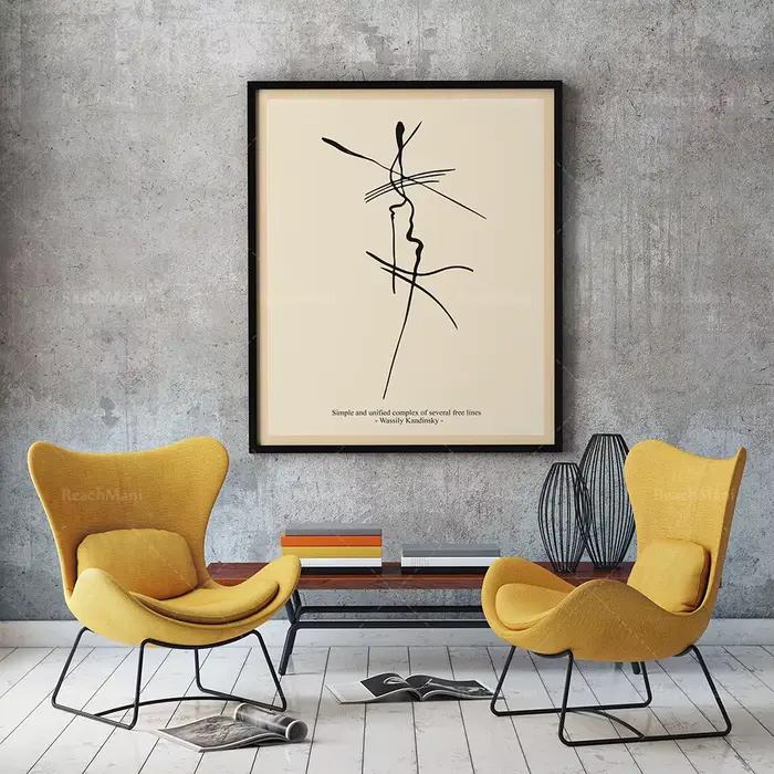Collection d'ensemble de dessin au trait Wassily Kandinsky, 6 affiches