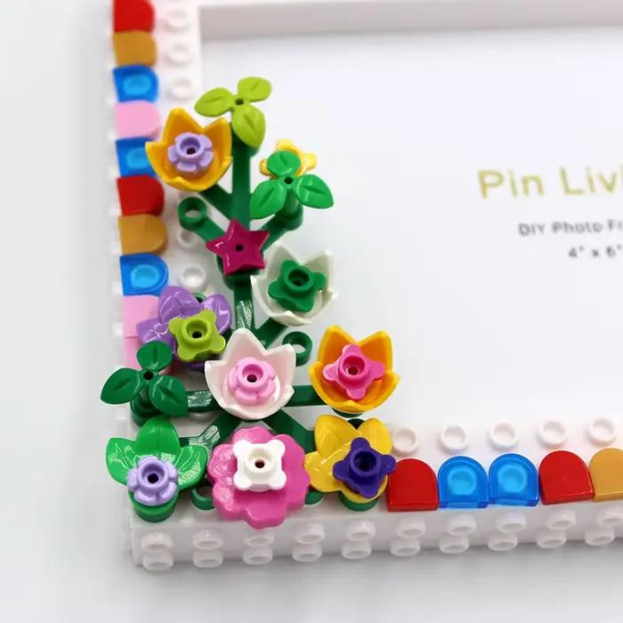 Pinliving 1PC cadre Photo fleur Graden, bloc de couleur Simple cadre Photo bricolage pour la décoration de la maison, cadeau d'activité familiale