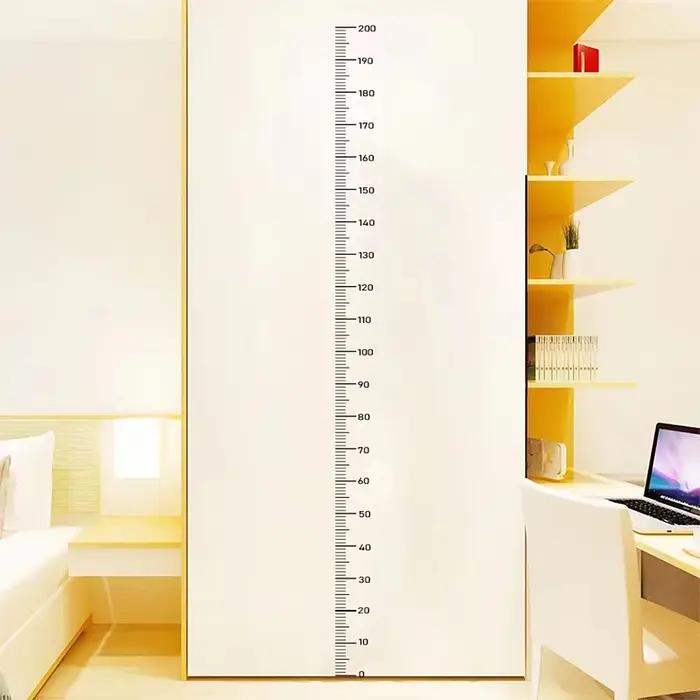 Autocollant de croissance pour mesurer la taille, ruban à mesurer mural, autocollant imperméable auto-adhésif, règle décorative pour chambre à coucher