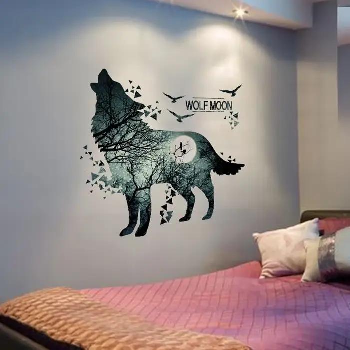 Autocollants muraux Horrific Wolf Forest