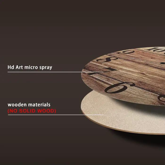 Rétro vieille planche de bois modèle horloge murale en bois salon chambre cuisine décoration de la maison horloge murale horloge à quartz silencieuse cadeau de vacances 10 pouces 12 pouces 14 pouces 1
