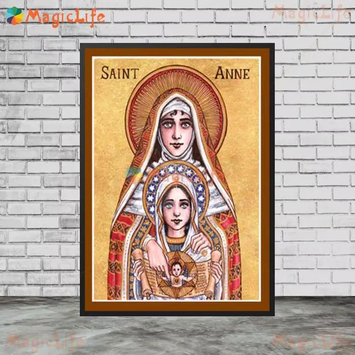 Peinture murale sur toile de la religion Sainte Anne