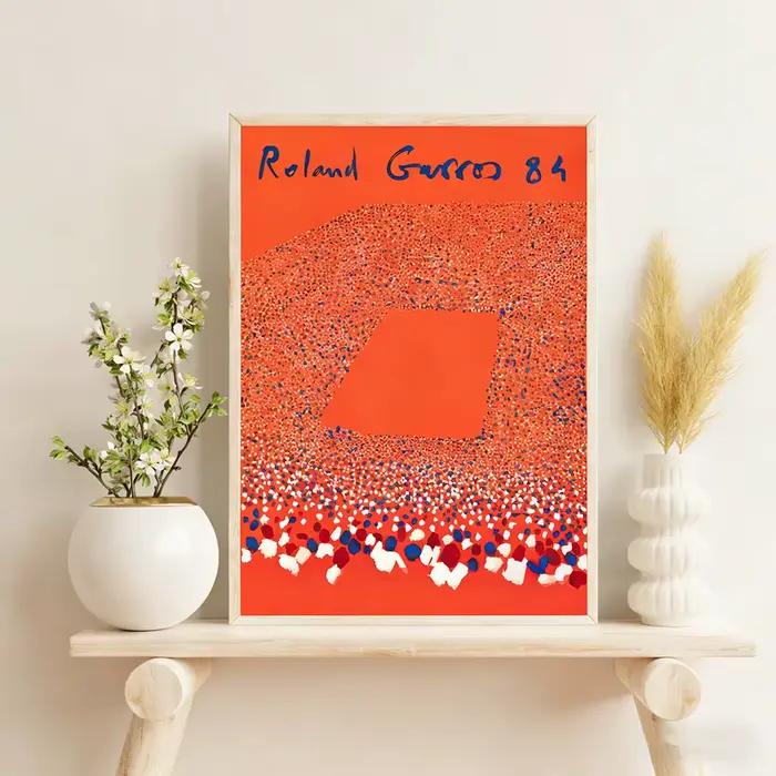 Affiche murale en toile de tennis Roland Garros 1984