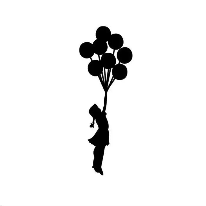 Autocollant Mural en Vinyle avec Ballon Flottant Banksy