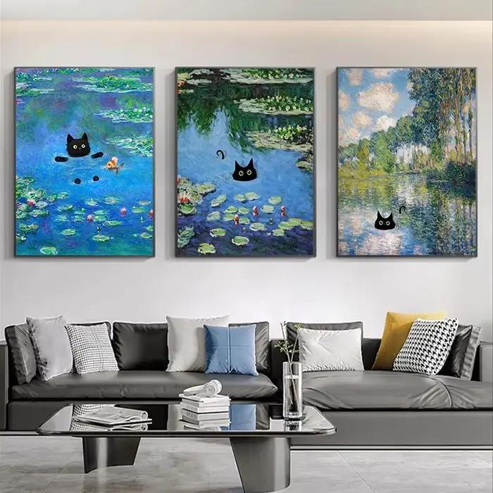 Chat noir drôle et mignon de Claude Monet