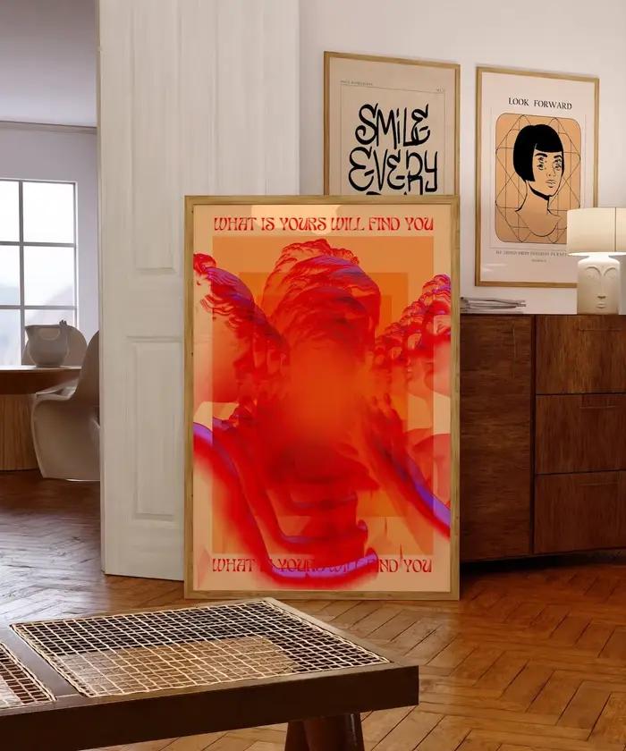 Affiche d'affirmation, affiche des années 70