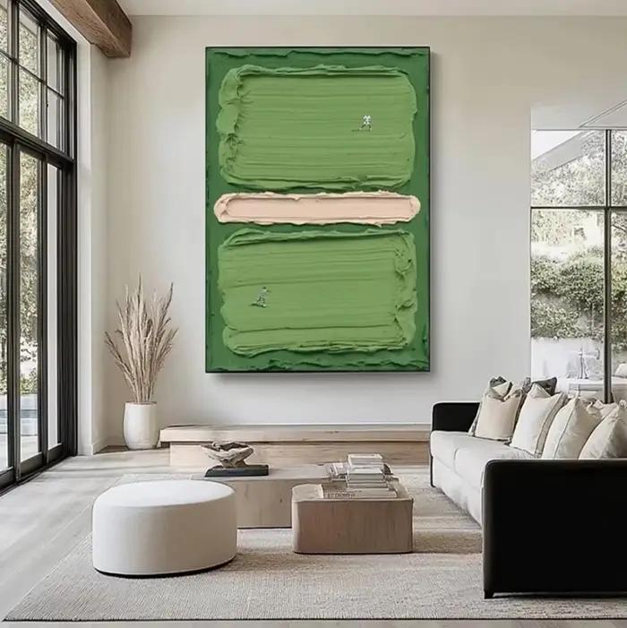 Mintura, peinture à l'huile sur toile de terrain de Tennis vert à Texture abstraite peinte à la main