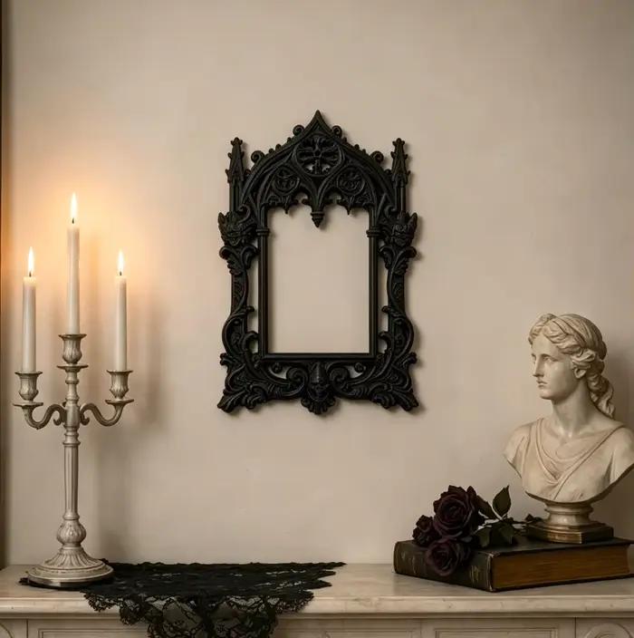 Cadre photo sculpté gothique sombre transfrontalier pour décoration murale rétro à domicile