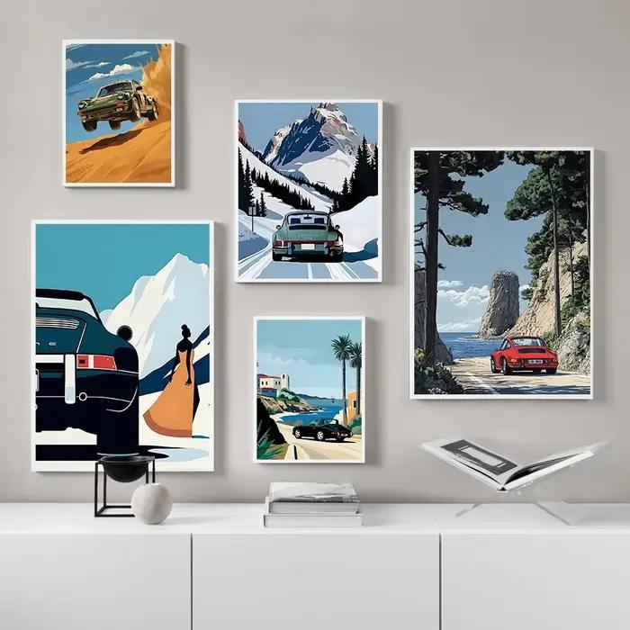 Peinture murale d'art, décor de salon de maison