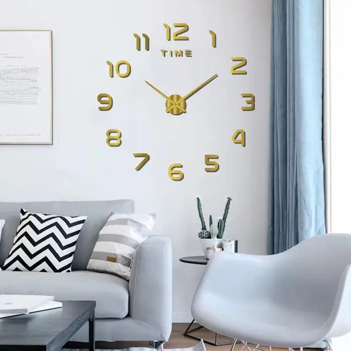 Grande Horloge Murale 3D à Quartz