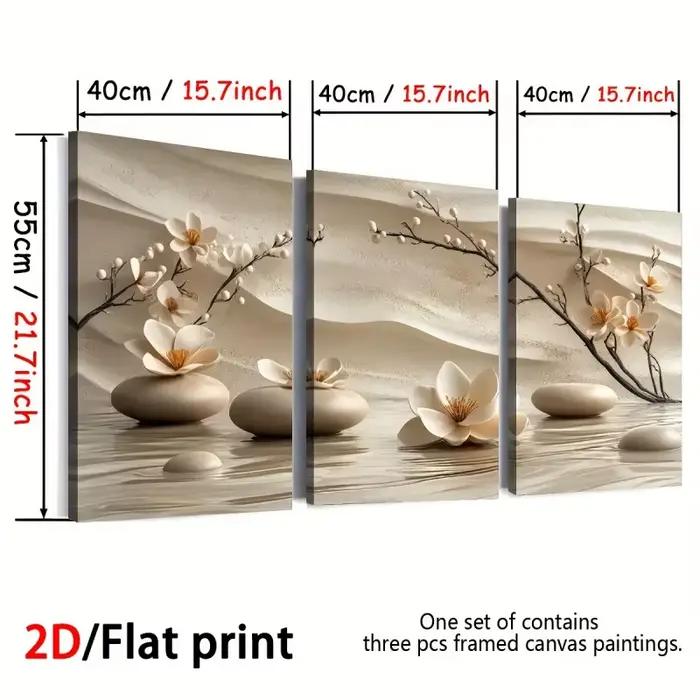 Moderne minimaliste lumière luxe paysage Floral décor à la maison mur Art chambre décoration3pcavec cadre