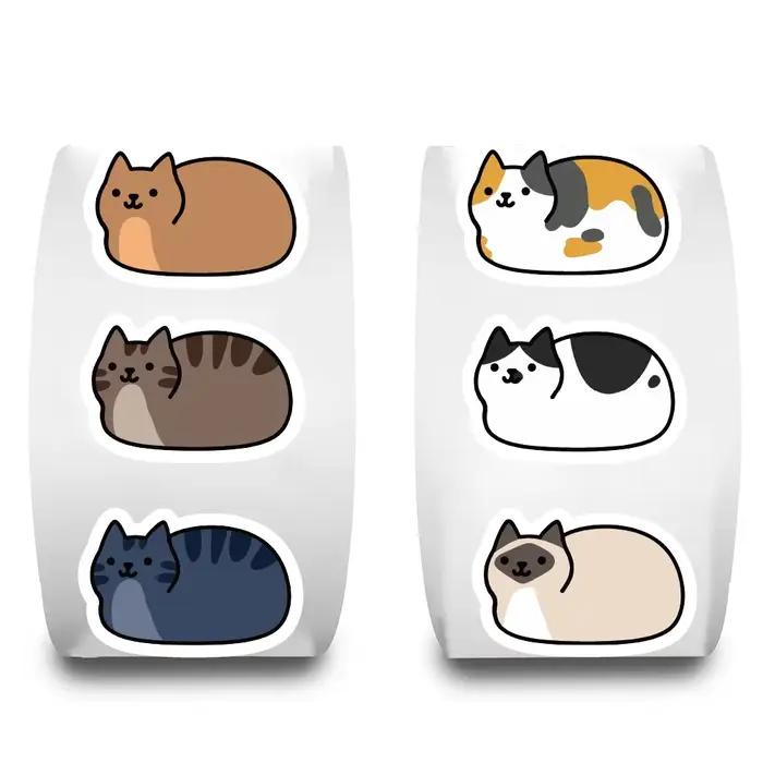 500 pièces Kawaii dessin animé chat Tuo Tuo rouleau autocollants planche à roulettes ordinateur portable bagages