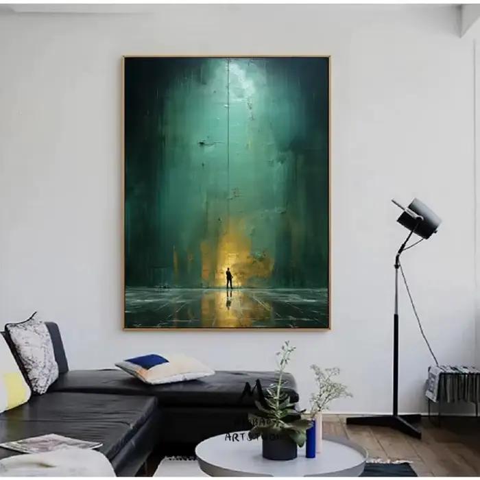 Peinture minimaliste verte