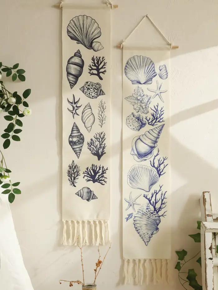 Tapisserie murale Boho Shell & Conch