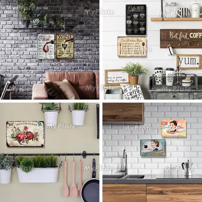 [MyPlate] affiche de tabac Vintage signe en étain Cigarette