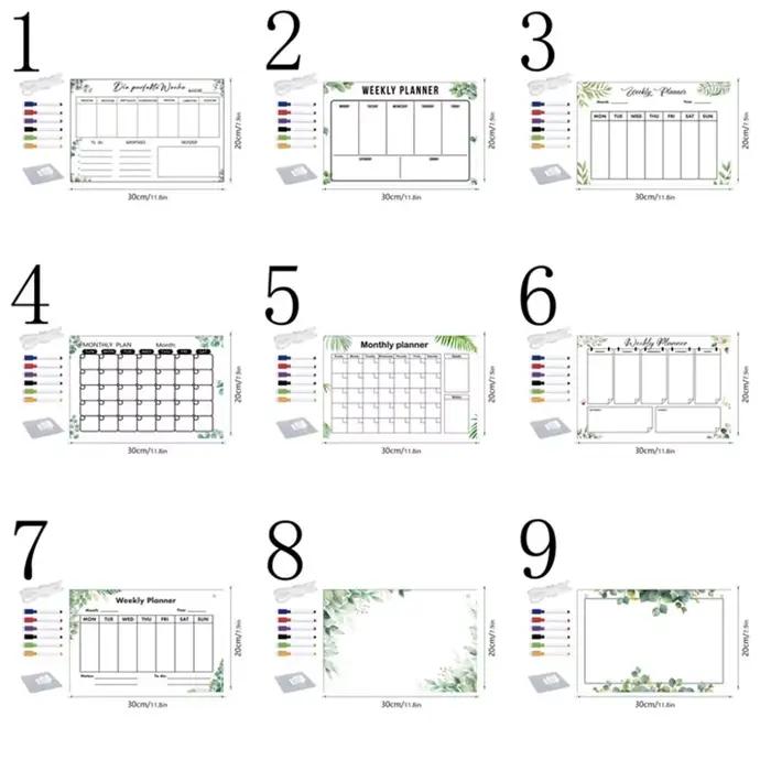 Tableau de messages effaçable avec 6 stylos