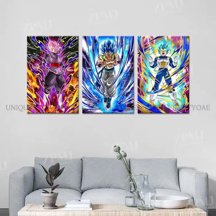 Dragon Ball Super Saiyan Rose Goku noir mur Art toile impression peinture décoration de la maison photo sans cadre pour bureau Anime affiche