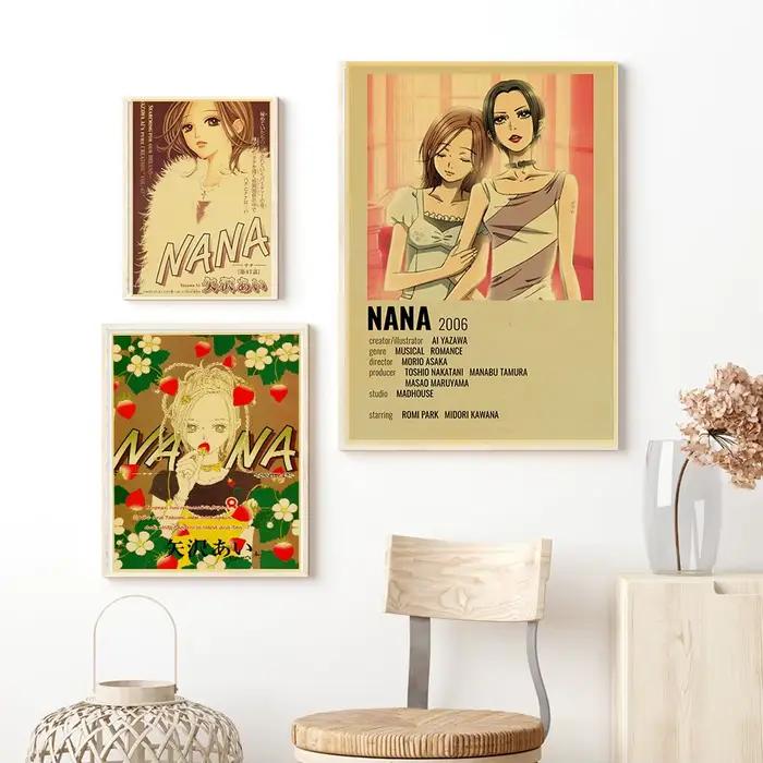 Affiches d'anime chaudes NANA rétro papier Kraft autocollant Poste 2021 arrivées Bar café décor nostalgie cadeau impressions drôles peintures murales
