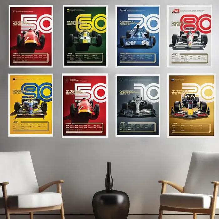 Affiches de course Vintage de formule 1