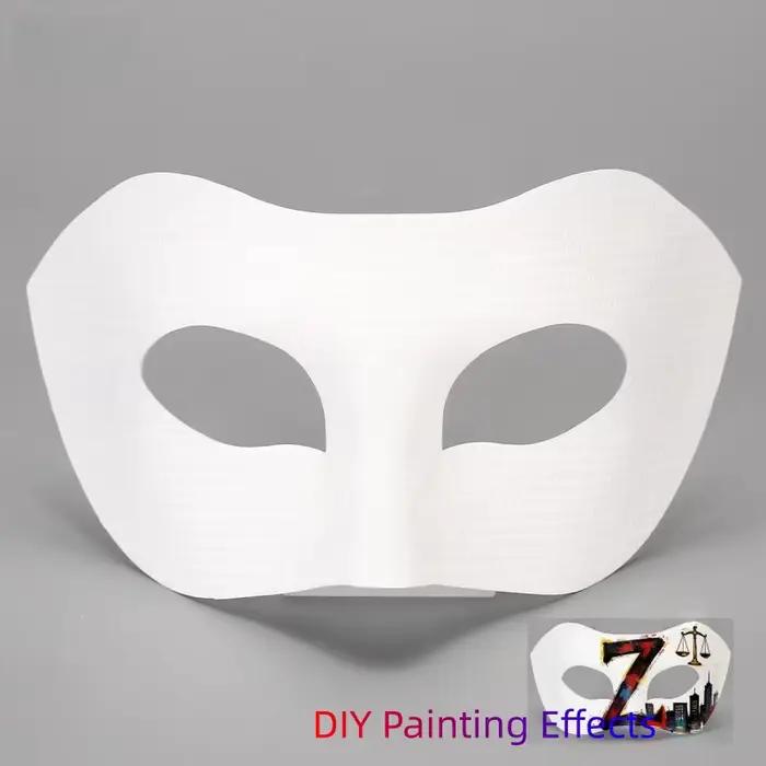 Lot de 5 masques de mascarade demi-visage vierges à peindre