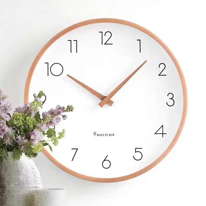 Horloge murale Simple et moderne en bois massif