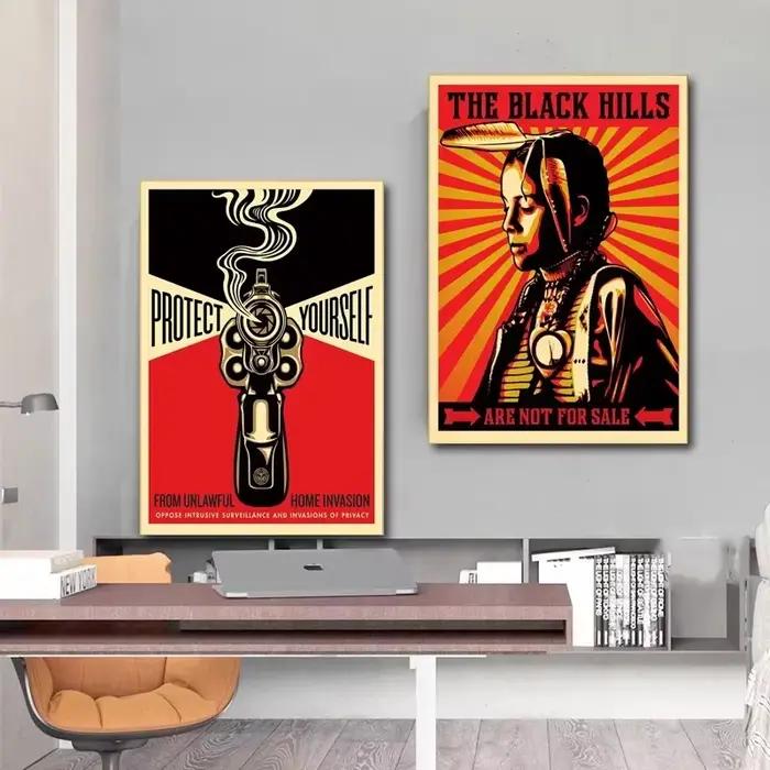Affiches d'art de rue Shepard Fairey abstrait Vintage