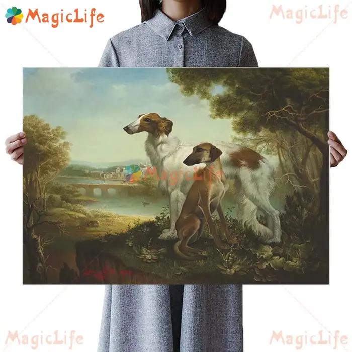 Affiches de paysage Vintage d'animaux de chien