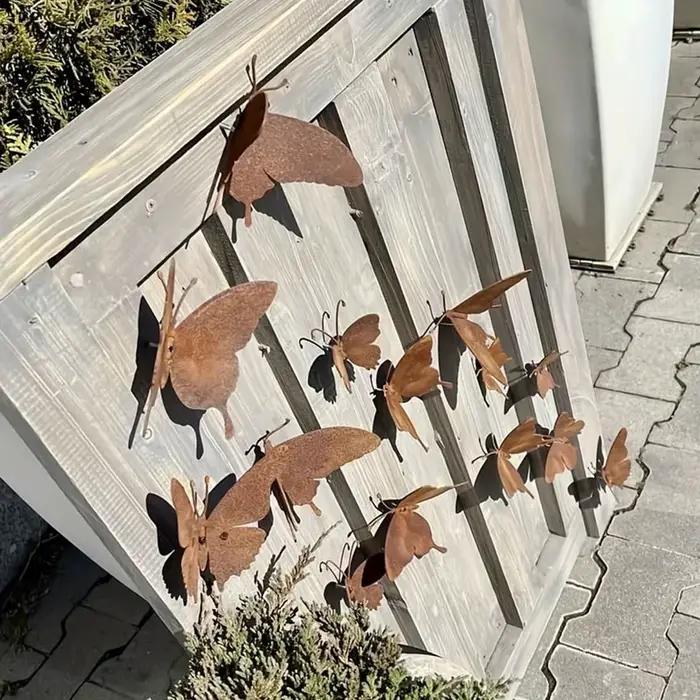 Décoration murale en métal en forme de papillon