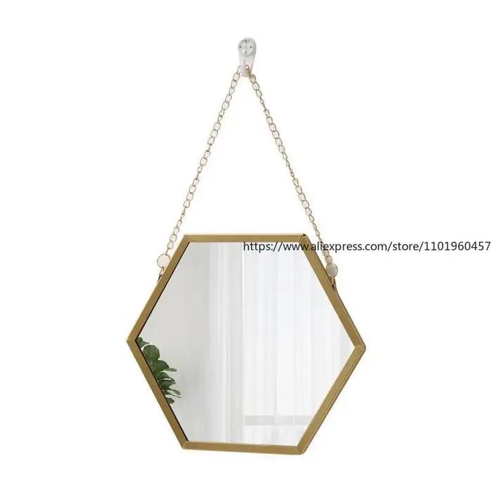 Miroir mural Hexagonal en fer nordique