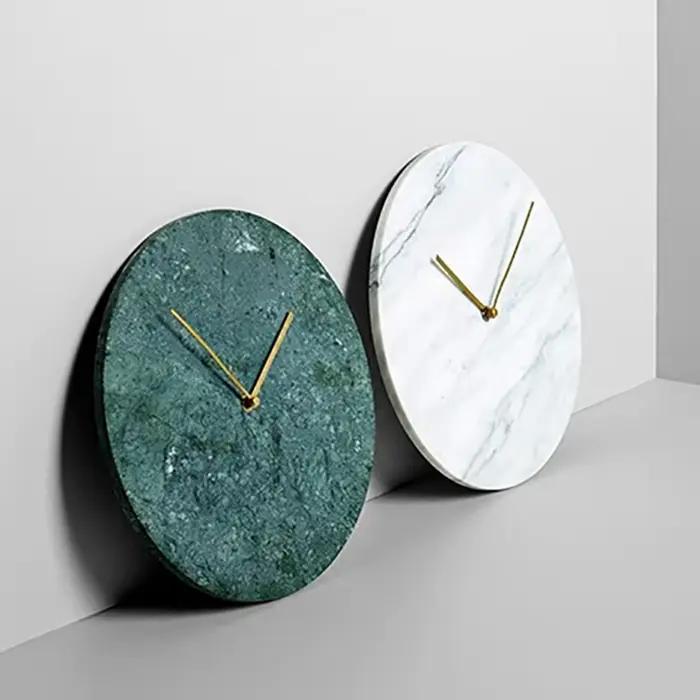 Grande horloge murale nordique en marbre naturel