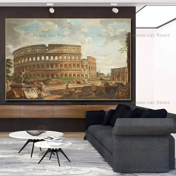Peinture à l'huile de panthéon de la Rome antique