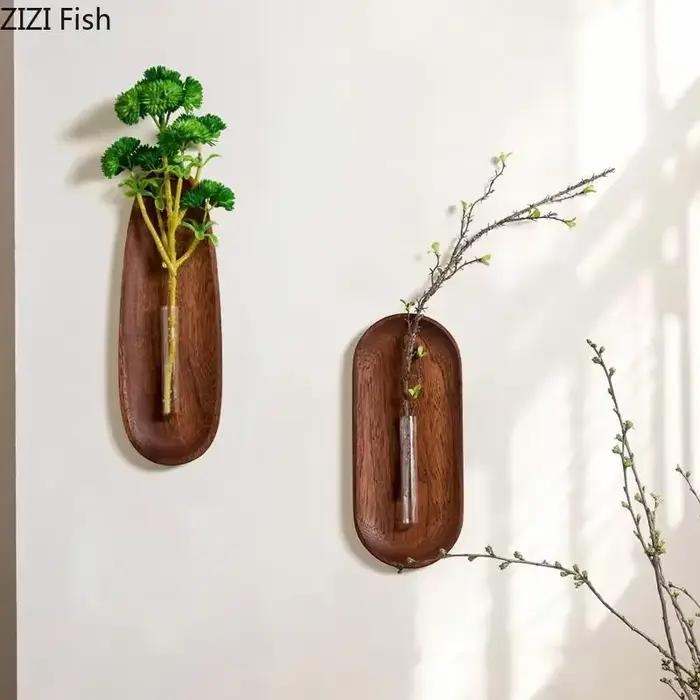 Vase mural créatif en bois