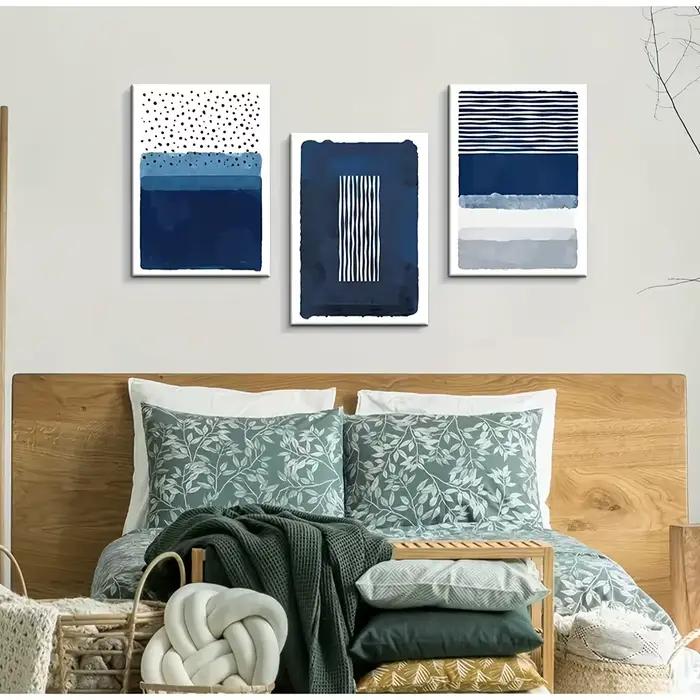 Peinture abstraite bleue et blanche