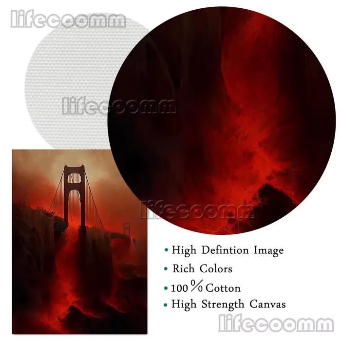 Le pont vers l'enfer, peinture sur toile d'art mural Vintage
