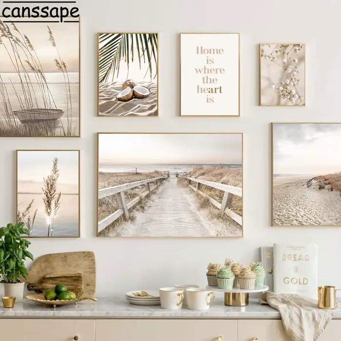 Beige Reed Pampa Toile Peinture