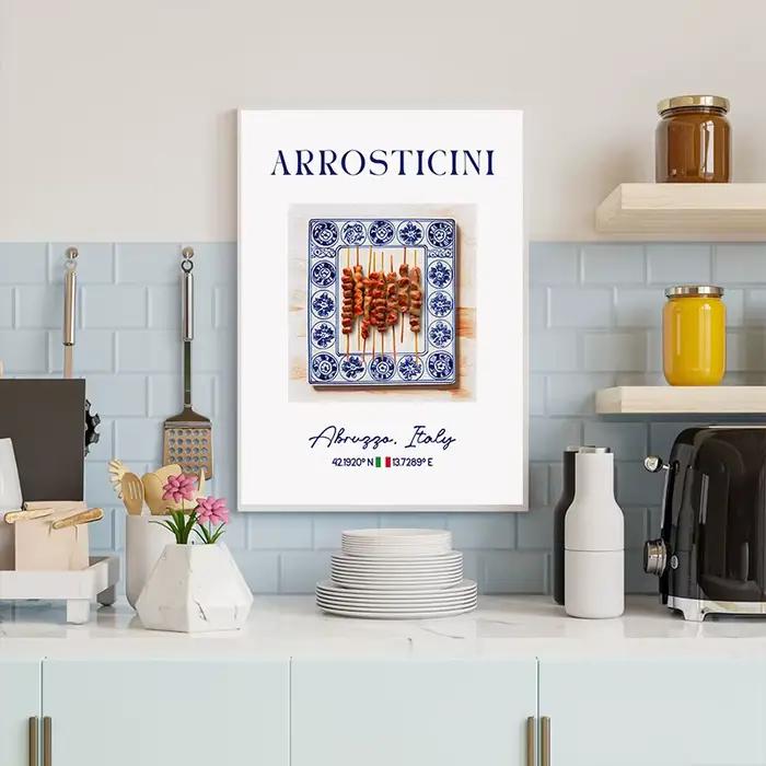 Affiche d'art de la série alimentaire d'italie